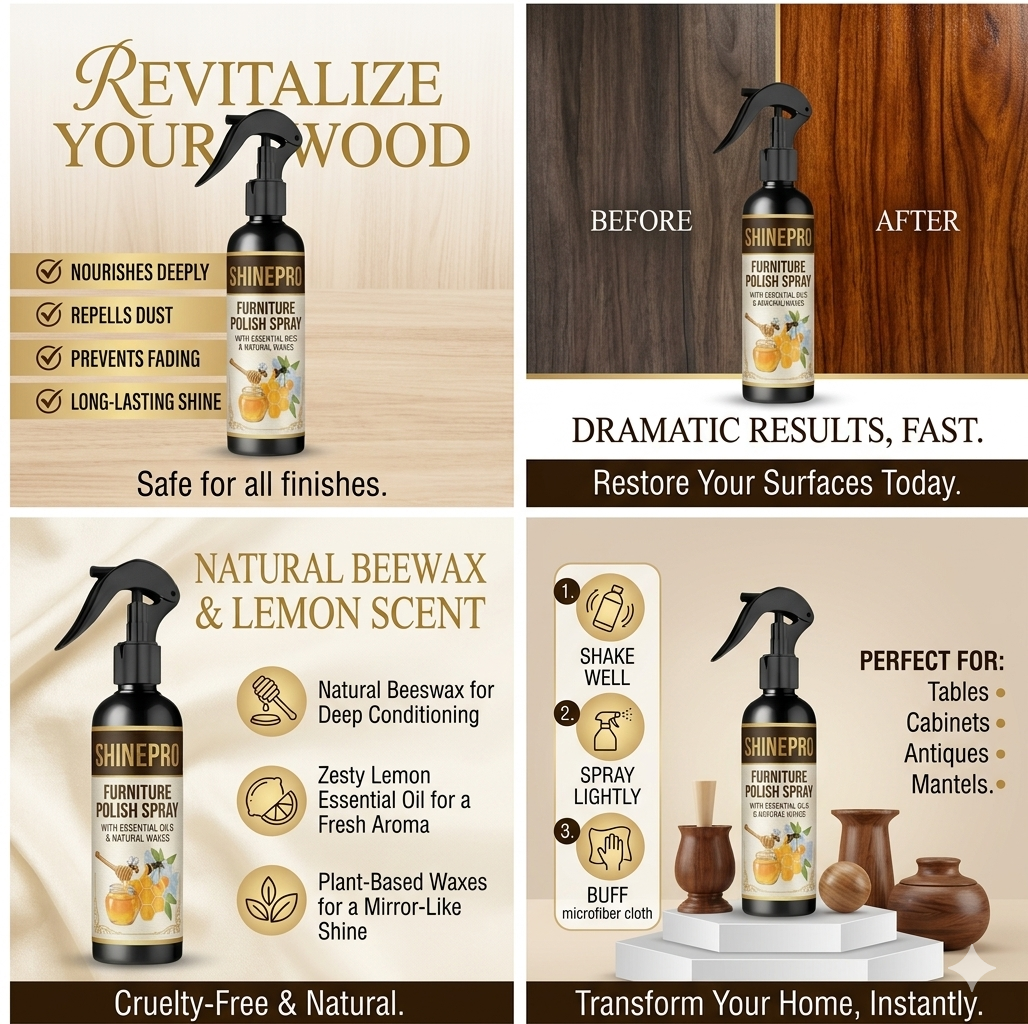 ShinePro Dust Free Furniture Polish Spray
