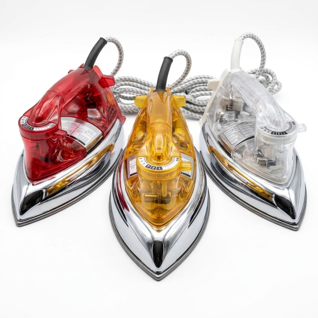 National Smart Automatic Dry Iron – 400W Low Power, Solar Compatible, Non-Stick Sole Plate