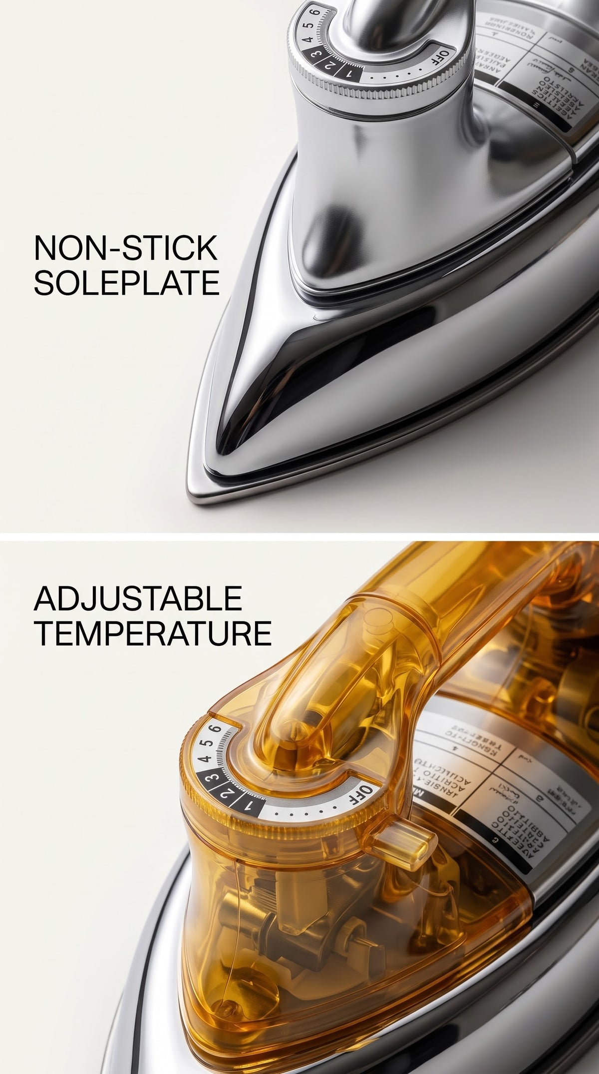 National Smart Automatic Dry Iron – 400W Low Power, Solar Compatible, Non-Stick Sole Plate