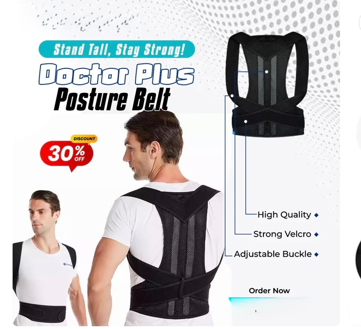 Adjustable Back & Shoulder Support Belt