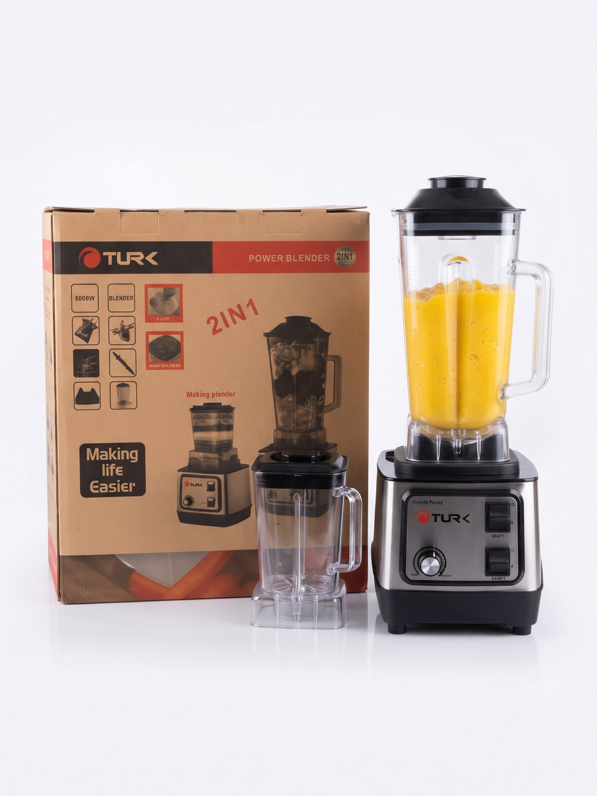 Turk 2-in-1 Power Blender – Heavy Duty Blender & Masala Grinder with Turbo Speed Control and Pulse Function