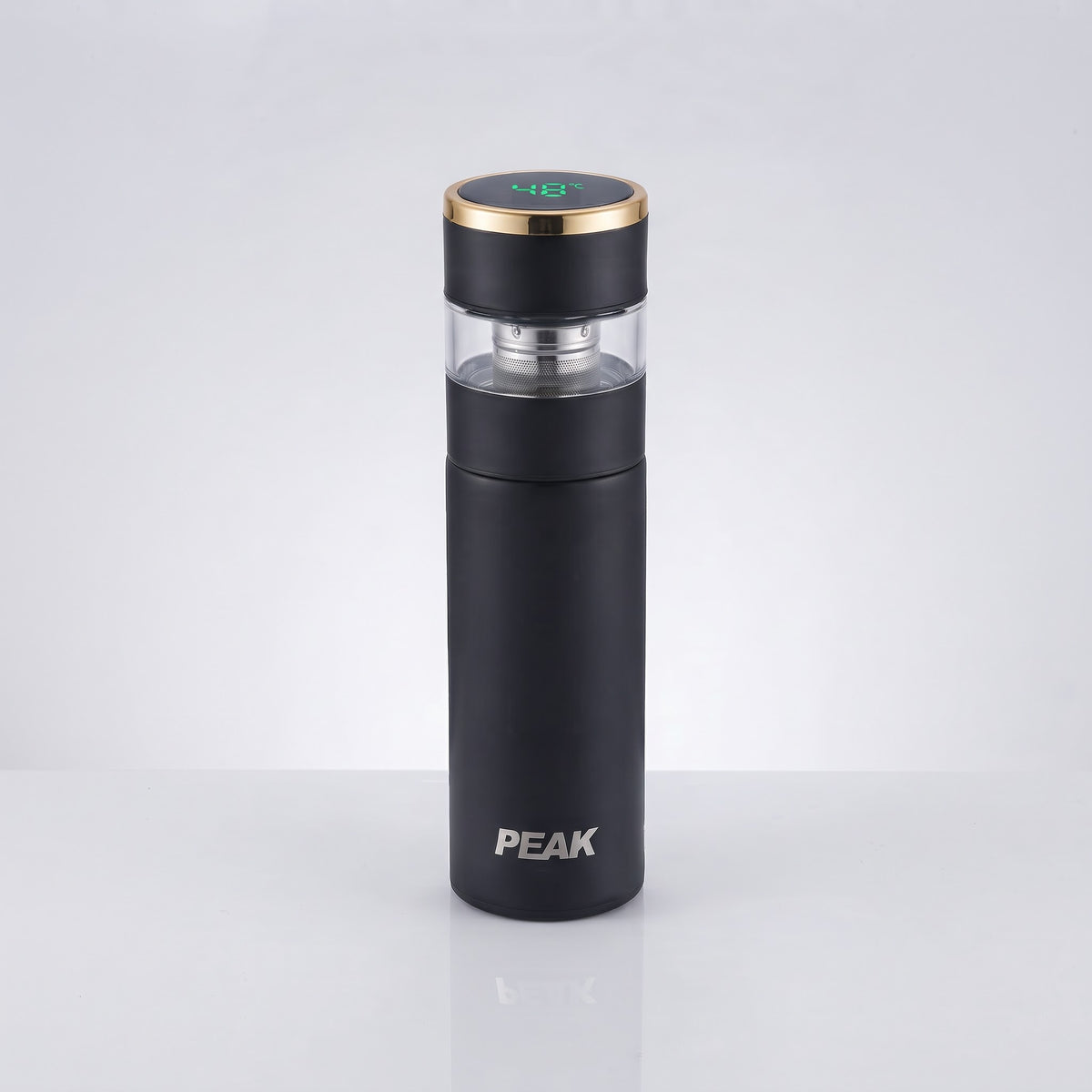 Thermos Bottle – LED Temperature Display Vacuum Flask with Tea Infuser, Hot & Cold Stainless Steel Water Bottle (Black)
