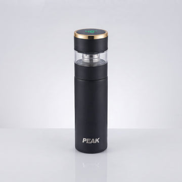 Thermos Bottle – LED Temperature Display Vacuum Flask with Tea Infuser, Hot & Cold Stainless Steel Water Bottle (Black)