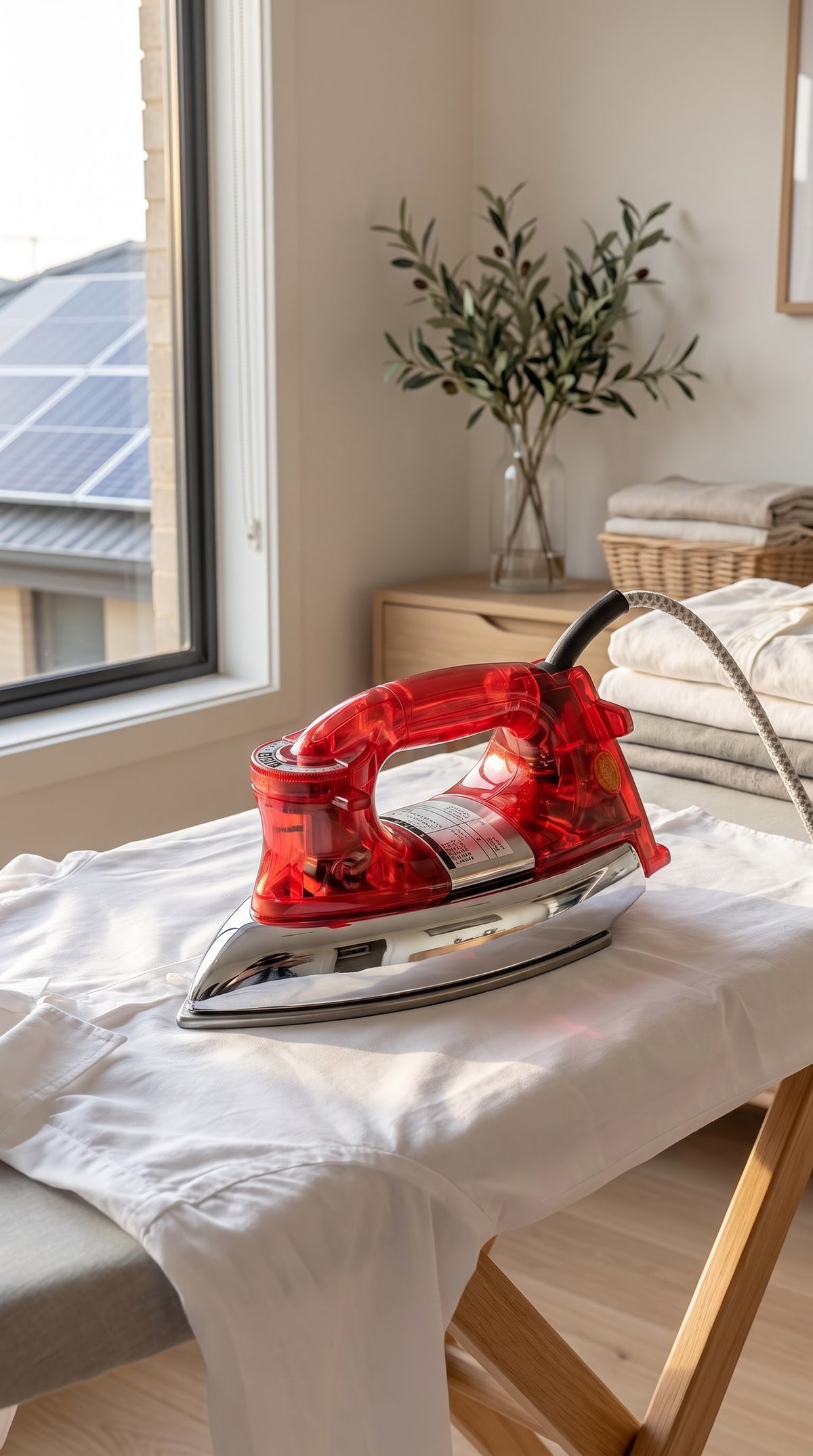 National Smart Automatic Dry Iron – 400W Low Power, Solar Compatible, Non-Stick Sole Plate