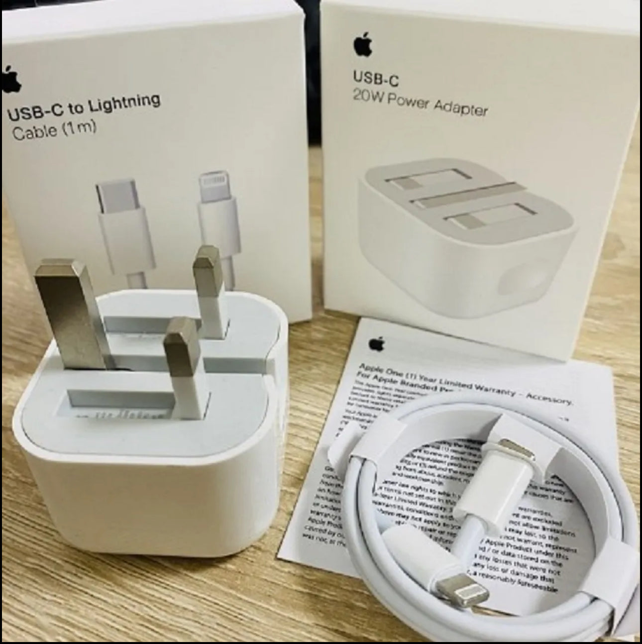 20W Fast Charging 3 Pin Original Charger with Free Cable